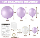 JOYIN 150 Pcs Pastel Purple Balloons, Different Sizes 18 12 10 5 Inch Pastel Purple Latex Balloon Arch Kit with Instruction for Birthday Party Graduation Wedding Holiday Decoration by TinyTreasures Baby Boutique