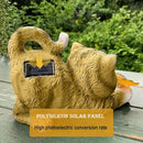 Solar Garden Statue Cat,Garden Figurine Outdoor Decoration with Cat Holding Butterfly for Yard,Patio,Lawn Art by GreenHaven Gardens
