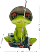 Frog Fishing Decor, Summer Garden Statues, Ocean Beach Decorations, Home Bookshelf Desktop Statues Shelves Bathroom Decorative Ornaments Gift (Frog Fishing) by CozyNest Decor