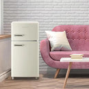 Retro Mini Fridge 3.5 Cu.ft Small Refrigerator with Top Freezer Compact Fridge Apartment Size Refrigerator Dual Door with Handles for Home Office Dorm by CozyNest Decor