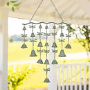 Dragonfly Wind Chimes for Outside, Large Strung Verdigris Windchimes with Wrought Iron Bell for Garden, Patio, Porch Outdoor Decor, Memorial Sympathy by CozyNest Decor