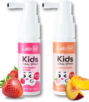 LAB52 Kids Oral Spray, Toddler Toothpaste Helper for Daily Oral Care and Fresh Breath, Children Approved with Fluoride Free for Newborn to Preschoolers, Xylitol (Strawberry & Peach) by TinyTreasures Baby Boutique