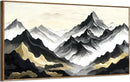 amatop Framed Extra Large Wall Art for Office Abstract Mountain Motivational Canvas Print Black and White Landscape Picture Zen Nature Giant Artwork for Contemporary Living Room Bedroom Decor 58x29 Inch by CozyNest Decor