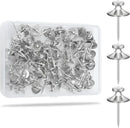 KURUI 60Pcs Double Headed Nails for Hanging Pictures, Wall Hangers Without Nails, Thumb Tacks for Wall, Renter Friendly Decor Push Pins for Tapestry Frame Art, Picture Hangers-Silver by CozyNest Decor
