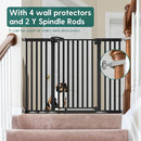 BABELIO 36" Tall Baby Gate, 29-55" Auto Close Pressure Mounted Dog Gate for Doorways & Hallway, Pressguard Basics Easy Walk Thru Pet Gate, Extra Wide Metal Child Gate, Black by TinyTreasures Baby Boutique
