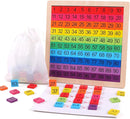 Wooden Montessori Math Counting Hundred Board Toys, 1-100 Consecutive Numbers Learning & Educational Game Toy for Kids Toddlers 3 Year Old with Storage Bag by TinyTreasures Baby Boutique