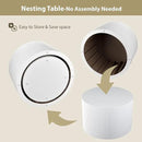 Round Coffee Table Set of 2, Modern Wooden White Nesting Coffee Tables for Living Room, No Assembly Required Circle Side Tables Set Accent End Table for Bedroom, Balcony by CozyNest Decor