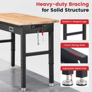 Workbench for Garage with Drawers 48 x 24 Inch Rubberwood Tabletop Work Table with Pegboard, Power Outlets Adjustable Height Work Bench for Woodworking Shop, Home, Office by GreenHaven Gardens