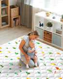 Odorless Premium Foam Baby Play Mat 4ft x 6ft, Soft Microfiber Fabric Crawling Mat for Floor- Comfortable and Hypoallergenic, Non-Slip Cushioned Floor Playpen mat for Infants,Babies,Toddlers by TinyTreasures Baby Boutique