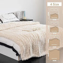 Chunky Knit Blanket - Luxury Soft Cozy 61 * 79 Bold Throw Blanket,100% Woven Blanket Rope Knot Throw Blanket for Couch, Sofa, Home Decor, Gift - Machine Washable（Cream） by CozyNest Decor