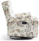 UIXE Swivel Rocker Manual Recliner Chair, Wingback Swivel Glider Fabric Nursery Reclining Sofa Chair, High Back Upholstered Arm Chair for Living Room Bedroom - Beige Plants by CozyNest Decor
