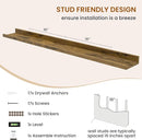 Axeman Picture Ledge Shelf, Floating Shelves for Wall Storage Set of 6, 48 inch Floating Wall Mounted Shelves, Wall Shelves with Lip for Living Room, Bedroom, Nursery, Bathroom, Kitchen, Rustic Brown by TinyTreasures Baby Boutique