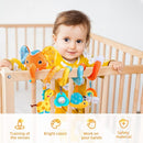Koty Car Seat Toys, Spiral Car Seat Toy for Infant, Baby Stroller Toys Hanging Crib Activity Toy for CarSeat Crib Bed Stroller, Elephant Hanging Rattle Gifts for Babies 0-6 Months (Orange Elephant) by TinyTreasures Baby Boutique