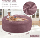 6FT Bean Bag Chair, Large Bean Bag Chairs with Memory Foam Filled, Fluffy Beanbag Sofa with Dutch Velvet Cover, Round BeanBag Chairs for Living Room, Playroom - Dusty Pink by TinyTreasures Baby Boutique