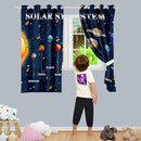 Outer Space Curtains for Boys - 2Pcs 82" x 63" Solar System Print Curtain Panels for Boys Bedroom Planets Galaxy 95% Blackout Grommet Top Window Drapes for Living Room by TinyTreasures Baby Boutique