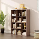 12-Cube Storage Shelf Bookcase - Wooden 3-Tier Floor Standing Open Bookshelf for Home and Office, Cuby Orgainzer, Walnut by CozyNest Decor