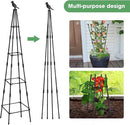 2 Pack Garden Obelisk Trellis for Climbing Plants Outdoors, 65 Inch Rustproof Plant Stand Climbing Support with Adjustable Heights for Indoor Potted Plants, Vines, Flowers Stands, Vegetables by GreenHaven Gardens