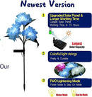 RAYLIDA Solar Lights Outdoor Decorative - 3 Pack Hydrangea Solar Garden Stake Lights Waterproof,Two Lightning Modes & Enlarged Solar Panel (Blue) by GreenHaven Gardens