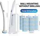Disposable Toilet Brush Cleaning System with 50pcs Refills Pads Replacement Heads, Toilet Cleaning Stick, Wall Mounted Toliet Wand Kit Bathroom Maintenance, Toilet Bowl Cleaner Wands Holder and Set by CozyNest Decor