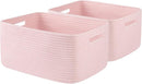 OIAHOMY Storage Basket for Shelves, Closet Cube Storage Bins Baskets for Clothes Blanket Towels, Baby Nursery, Toy Baskets Box, Woven Rope Basket, 17.72*12.99*7.87 IN, 2 Packs Mixed Pink by TinyTreasures Baby Boutique