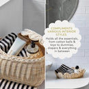 BEBE BASK The Original Scalloped Basket Set Of 2 – Small Scallop Basket - 15 x 10 x 6 In - Hand-Woven & Award-Winning - Elegant Wicker With Scalloped Edge Lid - Nursery Storage - (Natural) by GreenHaven Gardens