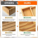 Lifewit Utensil Drawer Organizer, Expendable Cooking Silverware Tray for Kitchen Drawer, Bamboo Adjustable Cutlery Flatware Holder, Spatula Tools and Gadgets Storage Divider, 3 Compartments, Natural by CozyNest Decor