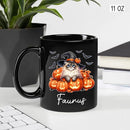 Personalized Ragdoll with Pumpkins Mug Gift for Halloween, Customized Name Ragdoll Witch Hat Coffee Cup, Unique Cat Breeds Ceramic Mug, Cat Dad Mom Halloween Cup, Black Tea Cups 11oz 15oz by TinyTreasures Baby Boutique