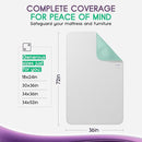Incontinence Bed Pads - Big Size - Reusable Waterproof Underpad Chair, Sofa and Mattress Protectors - Highly Absorbent, Machine Washable - for Children, Pets and Seniors (36x72 (Pack of 1), Green) by TinyTreasures Baby Boutique