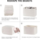 4 Pack Storage Baskets for Organizing, Woven Baskets for Shelves - Perfect for Toys, Books, Towels, and Clothes, Durable Gift Basket Bins Toy Storage, 12.7''L x9''W x7.8''H, White by CozyNest Decor
