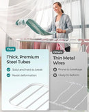 SONGMICS Clothes Drying Rack, Foldable 2-Level Laundry Drying Rack, Free-Standing Laundry Airer, with Height-Adjustable Wings, 33 Drying Rails, Sock Clips, White and Pink ULLR053P01V1 by CozyNest Decor