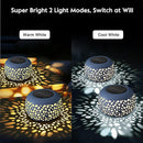 Solar Lantern Garden Patio Decor: 4 Pack White Solar Lanterns Outdoor Waterproof, Solar Lights Outdoor for Table Balcony Deck Pathway Porch Yard Decorations, Outside Hollow Out Metal LED Solar Lantern by GreenHaven Gardens
