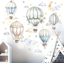 Baby Balloon Wall Stickers for Nursery: Kids Boys Girls Bedroom Wall Decals - Hot Air Balloon Stars Cloud by TinyTreasures Baby Boutique