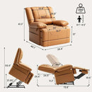 Large Dual Motor Power Lift Recliner Chair with Massage and Heat for Elderly People, Infinite Position,USB Ports and Remote Control,Breathable Leather (Light Brown) by CozyNest Decor