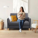 VINGLI 47" Small Couch, Dark Grey Linen Loveseat Sofa Mini Couch Mid Century Modern Decor Love Seat for Small Spaces Living Room, Bedroom, Play Room by CozyNest Decor