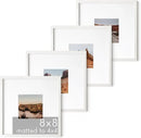 HAUS AND HUES White Square Frames Set of 4-8x8 by CozyNest Decor