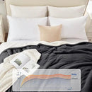 Sealy Electric Blanket Throw Size 50"*60",Super Cozy Flannel to Sherpa Reversible Heated Blanket Throw with 6 Heating Levels & 2-10 Hours Auto Off Overheating Protection Machine Washable,Charcoal by CozyNest Decor