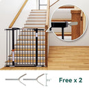 BABELIO 36" Tall Baby Gate, 26-40" Wide Auto Close Pet Gate, Pressure Mounted Metal Dog Gate, Easy-Install No Drilling, No Tools Required, with Wall Protectors and Extension Kits, Black by TinyTreasures Baby Boutique