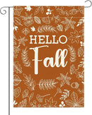 Hello Fall Garden Flag Autumn Holiday Garden Flag 12x18 inch Double Sided Fall Thanksgiving Maple Leaves Flags Decorations for Yard Outside Lawn Patio (Flay 1806) by GreenHaven Gardens