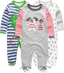 Kiddiezoom Baby and Toddler Boys'Snug Fit Footed One-Piece Romper Jumpsuit Cotton Cotton Footed Outfit by TinyTreasures Baby Boutique