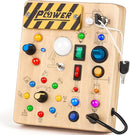 Joyreal Montessori Toddler Busy Board, 19 Led Wooden Sensory Board Educational Toy, Montessori Toys for 1-6 Year Old, Travel Toys Gifts for Toddlers Boys and Girls by TinyTreasures Baby Boutique