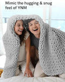 YnM Chunky Throw Blanket, Hand Knitted with Chenille Yarn, Skin Friendly, Ventilated and Breathable, Machine Washable, Home Décor Piece for Couch, Sofa and Bed (Glacier Grey, 50x60 Inch) by CozyNest Decor
