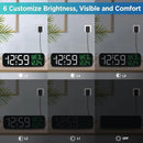 Peakeep Large Display Digital Alarm Clock for Bedrooms, Date Day of Week Calendar Desk Table Clocks for Living Room Office, Dimmable Plug in Electric Clock, 5 Volumes, Loud, Auto DST by CozyNest Decor