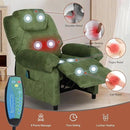 KCREAM Green Massage Recliner Chair, Small Recliners for Small Spaces, Overstuffed Recliners Living Room Chairs for Adults Fabric Manual Recliner Chairs with Heating Single Sofa Chair by CozyNest Decor