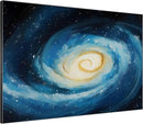 SIGNWIN 46"x60" Extra Large Framed Wall Art Spiral Galaxy Vivid Blue and Yellow Cosmic Space Illustration for Home Living Room Bedroom Decor (Frame Assembly Required) by CozyNest Decor