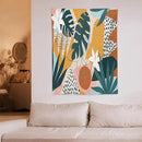 Abstract Bohemian Mid Century Tapestry, Tropical Leaves Modern Geometric Archway Minimalist Bohemian Botanical Aesthetic Wall Hanging, Sage Green Gold Home Decor Art for Bedroom 30x40 Inch by CozyNest Decor