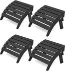 KINGYES Folding Adirondack Ottomans Set of 4 for Adirondack Chair, Black by CozyNest Decor