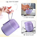 17oz Soup Thermo for Hot Food Kids Insulated Vacuum Food Jar with Stainless Steel Spoon Wide Mouth Thermo Leakproof Lunch Food Container Kids Hot Lunch Box (Purple) by TinyTreasures Baby Boutique