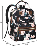 Diaper Bag Backpack Tote for Women Large Capacity with Insulated Pockets Multifunctional Diaper Bags For Baby Girl Boy Waterproof Baby Bags, Maternity Bag Black Pink Floral by TinyTreasures Baby Boutique