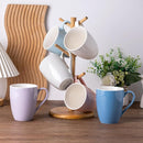 GBHOME 16oz Coffee Mugs Set of 6, Large Ceramic Coffee Mugs for Man, Woman, Dad, Mom, Modern Coffee Mugs Set with handle for Tea/Latte/Cappuccino/Milk/Cocoa. Dishwasher&Microwave Safe,MultiColor by CozyNest Decor
