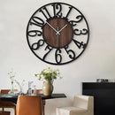 LEIKE 32" Oversized Large Wall Clocks,Silent,Non Ticking,Battery Operated Modern Round Big Wood Decorative Metal Wall Clock for Living Room, Bedroom,Kitchen,Farmhouse,Office Decor - Black,32 Inch by CozyNest Decor